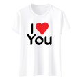 thumbnail image 4 of KHONTS Valentine's Day Heart Printed Couple Humor Tees Short Sleeve Crew Neck Tops I Love You T Shirts White XL, 4 of 4