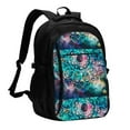 thumbnail image 1 of Balery Watercolor Mandala Mochila con carga USB para hombre y mujer - Mochila impermeable y antirrobo para laptop con puerto USB para viajes, trabajo, 1 of 7