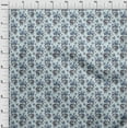 thumbnail image 4 of oneOone Cotton Silk Light Blue Fabric Floral Craft Projects Decor Fabric Printed By The Yard 42 Inch Wide, 4 of 5