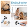 thumbnail image 2 of Pet Grooming Tool for Dogs and Cats Double Sided Dematting Comb Undercoat Rake Deshedding Brush Deep Detangling Groomer for Thick Long Short Coats Removes Loose Fur Mats Tangles, 2 of 7
