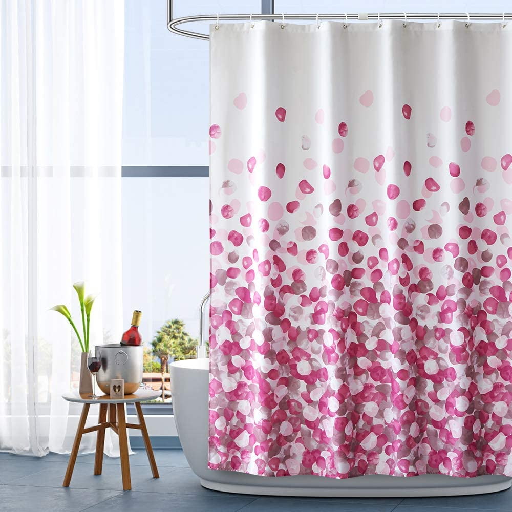 Details about   Fabric Shower Curtain with Hooks Heavy Duty Waterproof Machine Washable Decorati 