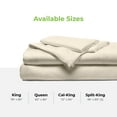 thumbnail image 6 of Cariloha Resort Bamboo Viscose 4-Piece Bed Sheet Set - Odor-Resistant, Sustainable, Hypoallergenic, Soft and Durable - Flat and Fitted Sheets and Two Pillowcases - California King - Coconut Milk, 6 of 7