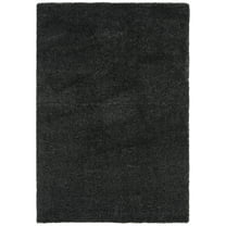 SAFAVIEH August Carlene Solid Plush Shag Area Rug, Charcoal, 9' x 12'
