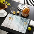 thumbnail image 3 of Ombre Brown Blue Placemats Set of 8, Summer Coastal Ocean Sea Beach Wave Placemats for Dining Table, Place Mats for Kitchen Tabletop, Waterproof Wipeable Dining Table Mats Set, 3 of 9