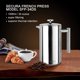 thumbnail image 2 of Secura French Press Coffee Maker, 304 Grade Stainless Steel Insulated Coffee Press with 2 Extra Screens, 34oz (1 Litre), Silver, 2 of 7