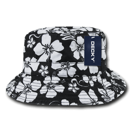 Decky Floral Polo Bucket Hats Caps For Men Women Black