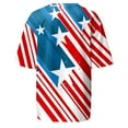 thumbnail image 5 of Blusa de manga corta informal con estampado de día de la independencia de cuello redondo de verano para mujer Fridja hjk5501, 5 of 5