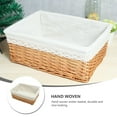 Rectangular Wicker Storage Baskets with Liners with Cloth Lining, Small