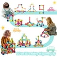thumbnail image 3 of Juguetes para niños y niñas de 4 a 5 años, juguetes para niños pequeños, bloques magnéticos, palos, azulejos, construcción, aprendizaje, educación, tallo preescolar, juguetes para niños pequeños de 3 años, juguetes Montessori para niños pequeños regalos ER, 3 of 5