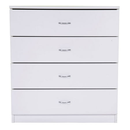 White Bedside Cabinets Sale MDF Wood White Simple 4-Drawer Dresser Bedside Table Bedroom Storage Cabinet Wooden Nightstand ()