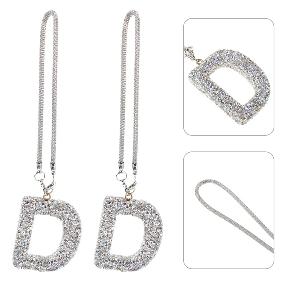 TEHAUX 2-Pack Car Letter Accessories with Multi-Color Rhinestones, Elegant Charm for Women’s Car Interior Decoration