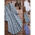 thumbnail image 3 of Luiryar Women's Plus Size Floral Shirt Dress Long Sleeve Single Breasted V-neck Loose Boyfriend Blouses Tops, 3 of 4