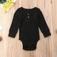 thumbnail image 3 of wsevypo Baby Girl Boy Romper Bodysuit Solid Plain One Piece Jumpsuits Pajamas Long Sleeve One Piece Baby Clothes Outfits, 3 of 5