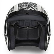 Daytona Helmets DC6-G ‘Cruiser’ Graffiti White and Black ¾ Open Face Helmet White