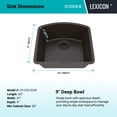 thumbnail image 6 of 23" x 21" Quartz Kitchen Sink, Single Bowl Sink, Drop-in Sink, Undermount Sink, Granite Kitchen Sink, Galaxy Mocha Kitchen Sink, with Steel Grid and Basket Strainer, Lexicon Platinum LP-2321D-M, 6 of 7