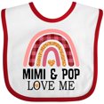 thumbnail image 3 of Inktastic Mimi and Pop Love Me Girls Granddaughter Rainbow Girls Baby Bib, 3 of 4