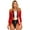 Red, variant on Circus Ringmaster Bodysuit for Women Carnival Long Sleeve Sparkly Sequins Tailcoat Jacket Black S