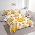 thumbnail image 2 of Erosebridal Cute Capybara 7-Piece Bedding Comforter Set,Orange Flowers Green Leaves King Bedding Sets For Girls Kids Reversible, 2 of 7