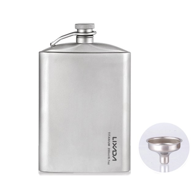 Frasco Frasco de titanio a prueba de fugas de 200 ml, frasco de vino de whisky con Alcohol para acam Lixada Frasco