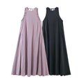 thumbnail image 3 of Women Sleeveless Maxi Dress Loose Fit A Line Long Dress Casual Summer Vacation Flowy Tank Dress, 3 of 6