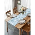 thumbnail image 4 of Burlap Table Runner 90 Inches Long, Light Blue Gray Color Block Non-Slip Kitchen Table Runners for Dining Room Everyday Use Party Table Decorations Summer Ocean Watercolor Square, 4 of 9
