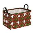 thumbnail image 2 of Christmas Gift Basket,Christmas Tree Storage Basket with Snowflakes,Christmas Decorative Clothes Storage Cube for Nursery,Waterproof Rectangular Toy Box,Christmas Gifts Storage Box(Brown), 2 of 4