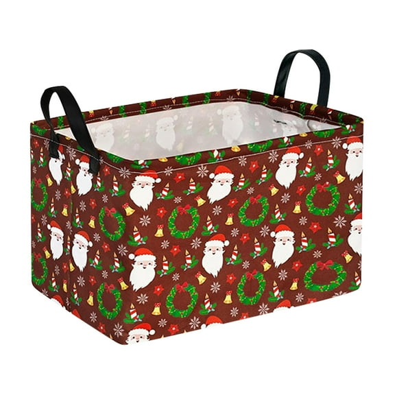 XKHHLH Rectangular Christmas Basket for Families Holiday Gift Basket Baby Storage Bin Kids Toy Organizer Box for Boy and Girls Christmas Room Decor