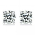thumbnail image 4 of "1 CT Moissanite Screw Back Solitaire Stud Earrings | GRA Certified D/VVS1 | 925 Sterling Silver | 5mm", 4 of 4