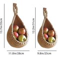 thumbnail image 2 of 2 cestas colgantes de pared con forma de lágrima, cestas colgantes tejidas a mano para frutas y verduras (L+M), 2 of 5