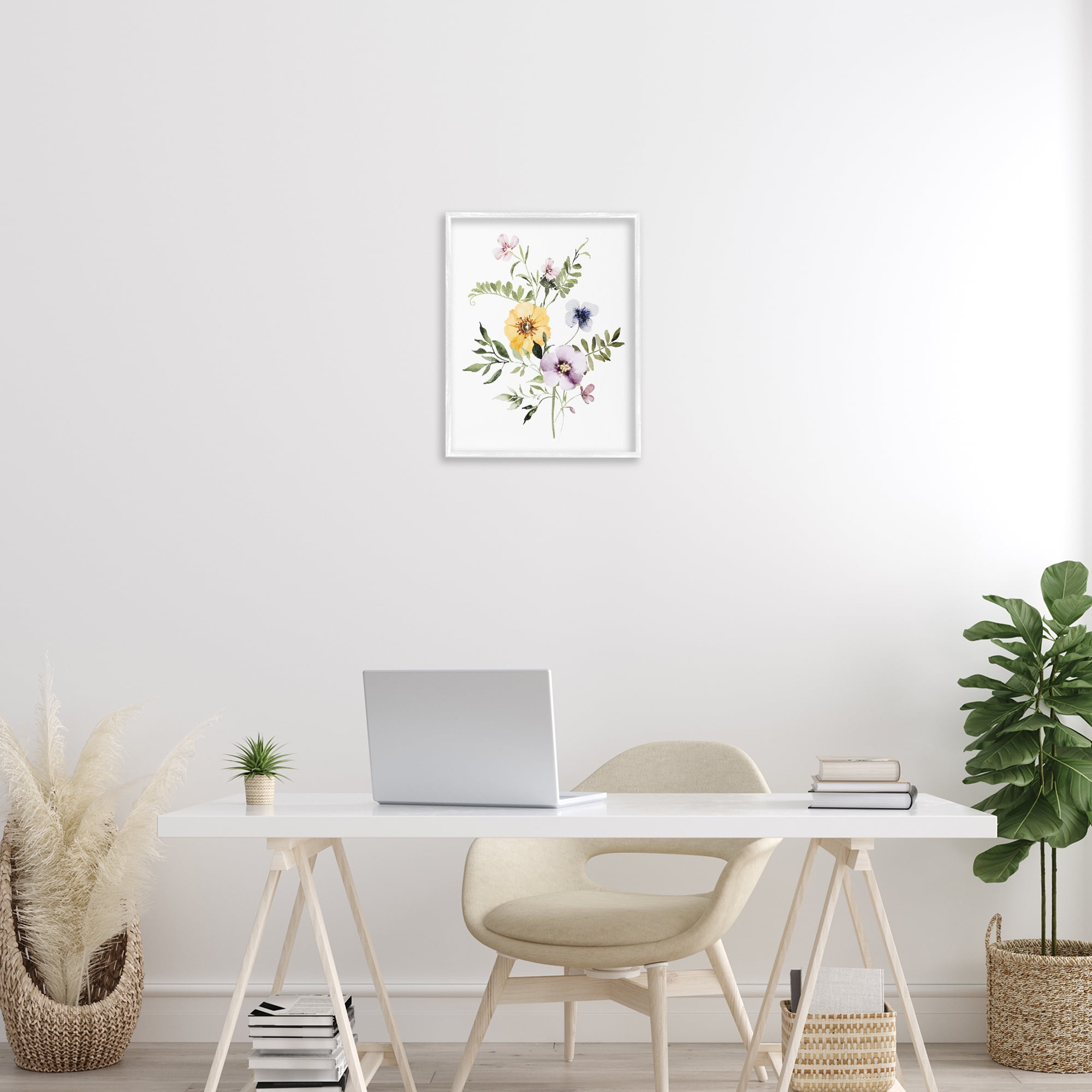 Garden Herbs Blooming White Framed Giclee Art, design by Lettered and Lined