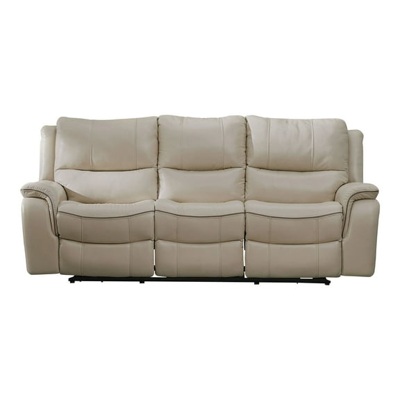 Furniture of America Caddo Modern Adult Upholstered Fabric Manual Reclining Sofa, Beige