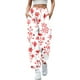 thumbnail image 1 of Gibobby pantalones de pana para mujer Pantalón deportivo sanitario con estampado floral y cintura elástica larga informal para mujer (Rojo, M), 1 of 4