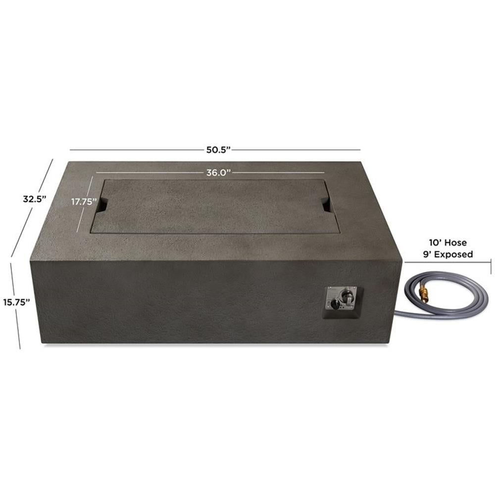 Real Flame Baltic 50.5" x 32.5" Natural Gas Fire Table in Glacier Gray
