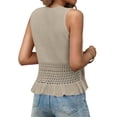 thumbnail image 6 of Sleeveless Women Crochet Casual Knit Tank Tops Sweater Vest, 6 of 7