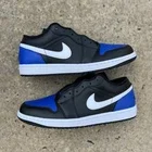 Nike Air Jordan 1 Royal Low Men's Size 10.5 Athletic Shoe Black Sneakers #8042
