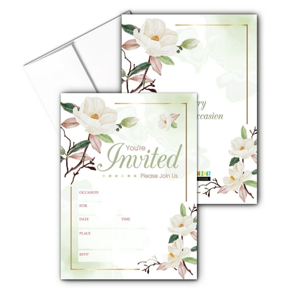 Stonehouse Collection - Wedding Floral Celebration Invitations - Double Sided Ga