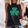 thumbnail image 2 of ABATAB St. Patrick's Day Shirt for Women Casual Crewneck Sleeveless Tank Tops Graphic Clover Tee, 2 of 4