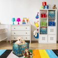 thumbnail image 7 of CURLYOOT 13 x 13 Inch Cube Storage Bin, Sea Turtle Blue Ocean Animal Fabric Storage Cube Baskets, Closet Shelves Foldable Bins with Leather Handles for Home Organizer, 7 of 7