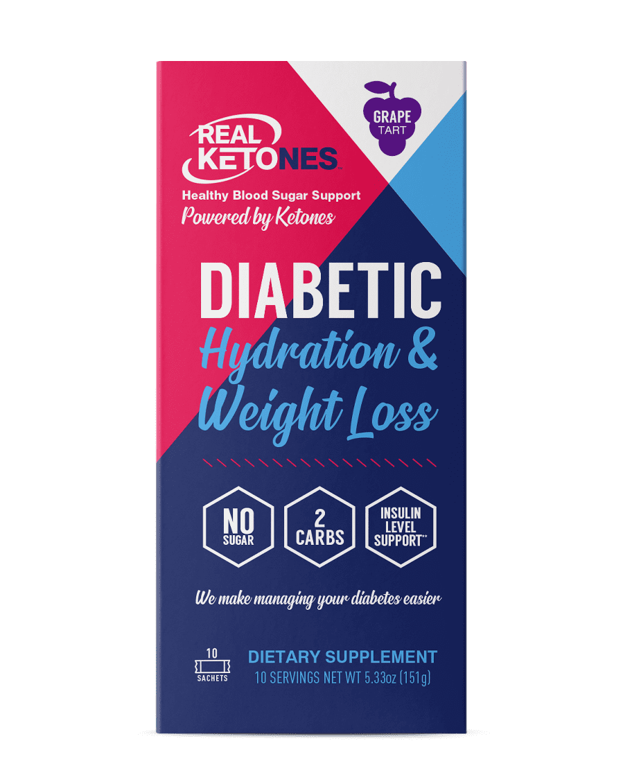 Real Ketones Diabetic Hydration, Zero Sugar, Grape Tart, 10 Count