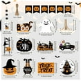 thumbnail image 3 of 18 Pcs Halloween Tiered Tray Decorations Set Happy Halloween Wooden Sign Cute Gnome Plush Pumpkin Boo Ghost Farmhouse Rustic Tiered Tray Decor for Home Table(1 Set, 18 Pcs), 3 of 6