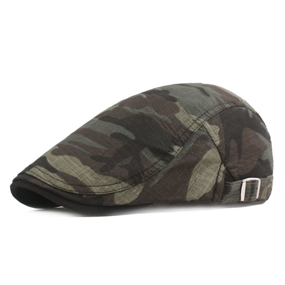 Men Camouflage Duckbill Newsboy Flat Hat Gatsby Golf Driver Adjustable Ivy Cap