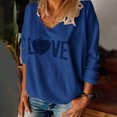 thumbnail image 1 of Mode Femme Pull Col en V Manches Longues Imprimé Loisirs, 1 of 8