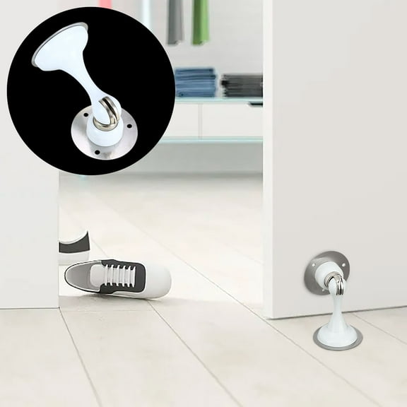 Momihoom Magnetic Door Stoppers Door Catch - Stainless Steel Heavy Duty Door Stops for Bottom of Door, Wall & Floor Mounting No-Drill, Strong Door Holder to Keep Door Open