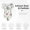 thumbnail image 6 of Haiem Funny Chicken Women's Crew Neck Short Sleeve Bodysuit Tops Stretchy Slim Basic-Small, 6 of 9