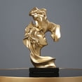 thumbnail image 4 of Statue d'Or en Résine Embrasser l'Amoureux Sculpture Bureau Art Moderne Décoration de Table, Or, 4 of 5