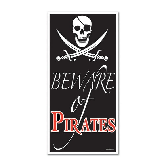 Beware Of Pirates Door Cover 30" X 5' - 12 Pack (1 Per Package)