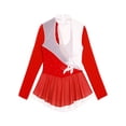 thumbnail image 4 of inhzoy Kids Girls Sparkly Figure Ice Roller Skating Dress Red 16, 4 of 8