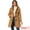 Camel, variant on Women's Hooded Toggle Button Up Duffle Coat Winter Outwear Beige L