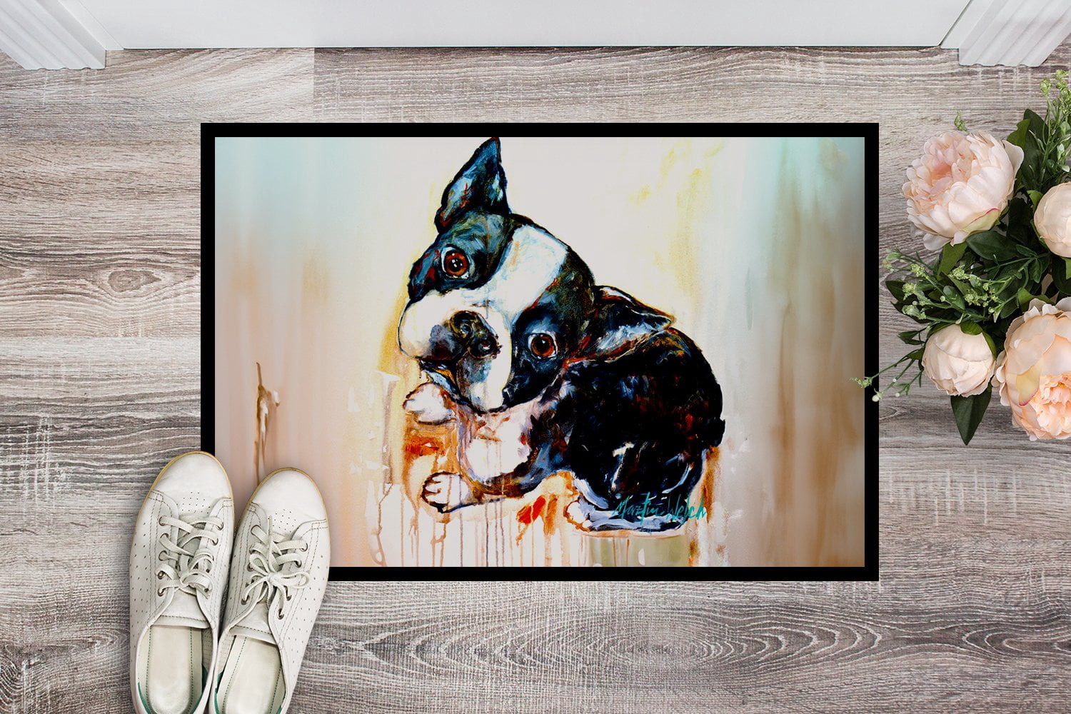 Carolines Treasures MW2141MAT 18 x 27 in. Boston Terrier the Look Doormat