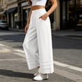 thumbnail image 5 of Liuinsasek Cotton-Linen Pants for Women Solid-Color Loose Casual High Waist Slimming Elastic Waistband Lightweight Trousers, 5 of 10